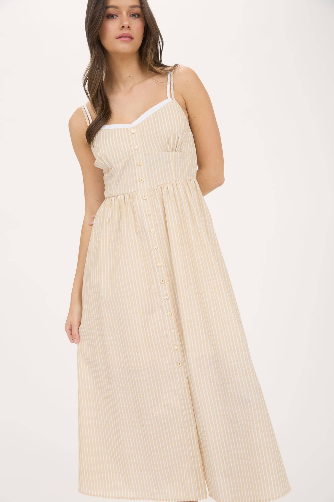 Button Down Midi Dress, Feathered Farmhouse