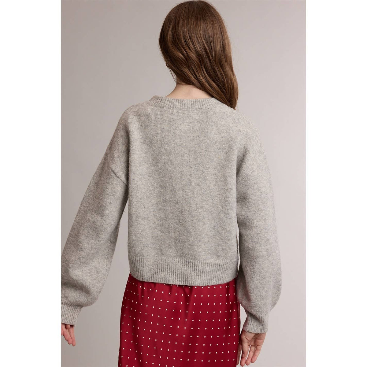 Christmas Tree Embroidered Graphic Sweater, Feathered Farmhouse
