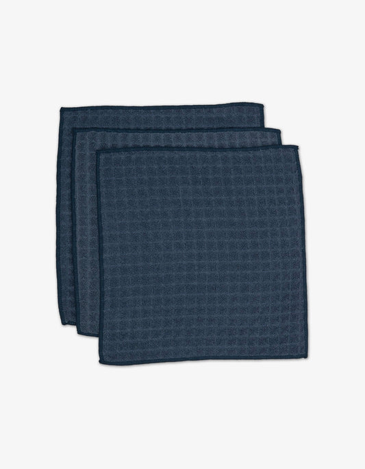 Midnight Blue Waffle Washcloth Set, Feathered Farmhouse