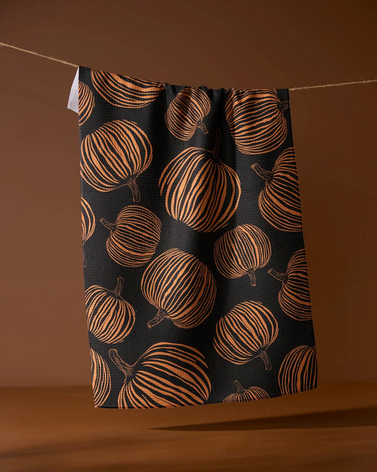 Pumpkin Noir Tea Towel, Feathered Farmhouse