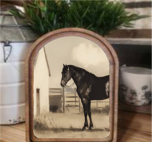 Black Horse Framed Arch, Feathered Farmhouse