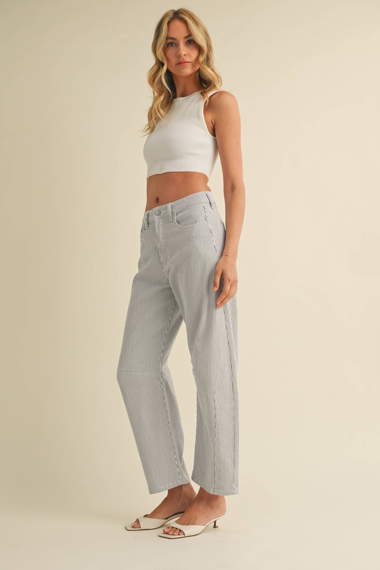 Stripe Barrel Jean, Feathered Farmhouse