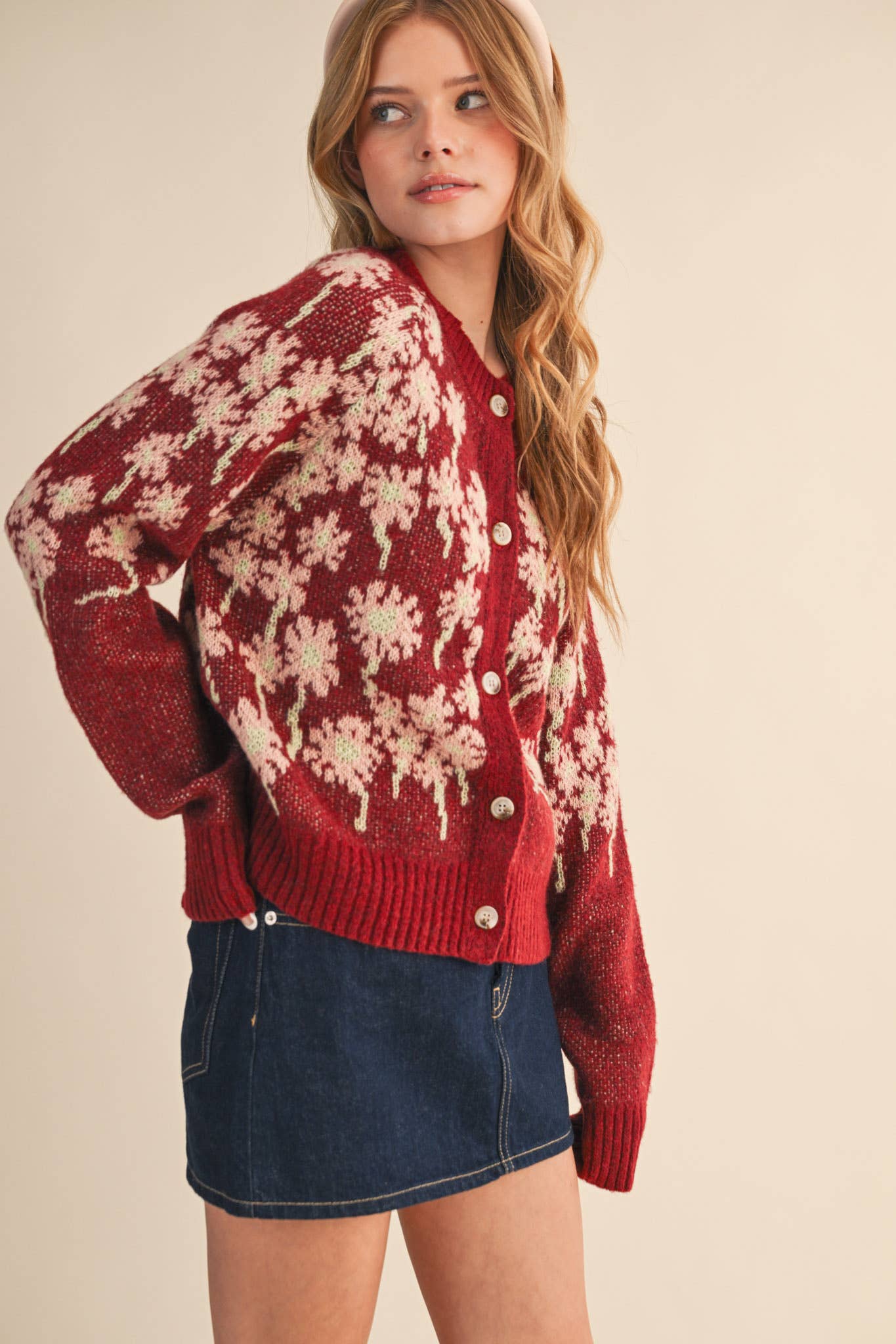 Floral Knit Cardigan, Feathered Farmhouse