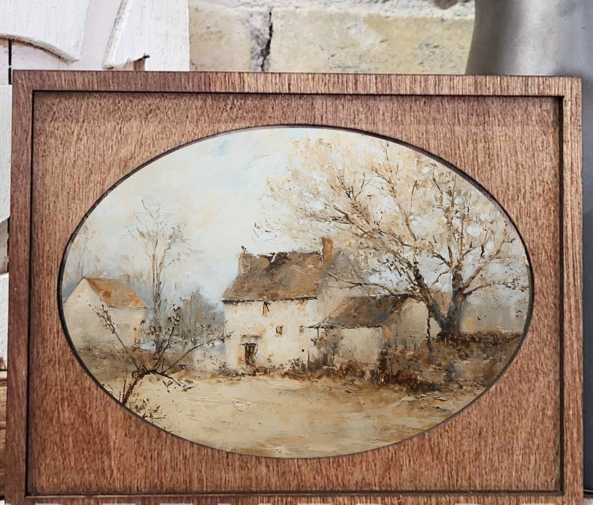 Framed Farmhouse Mini Art, Feathered Farmhouse