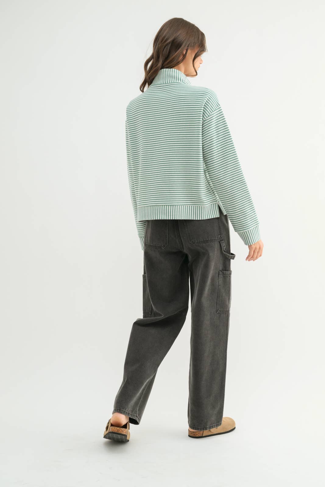 Striped Half-Zip Pullover, The Feathered Farmhouse