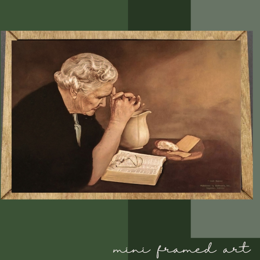 Praying Woman Framed Canvas Mini Art – The Feathered Farmhouse