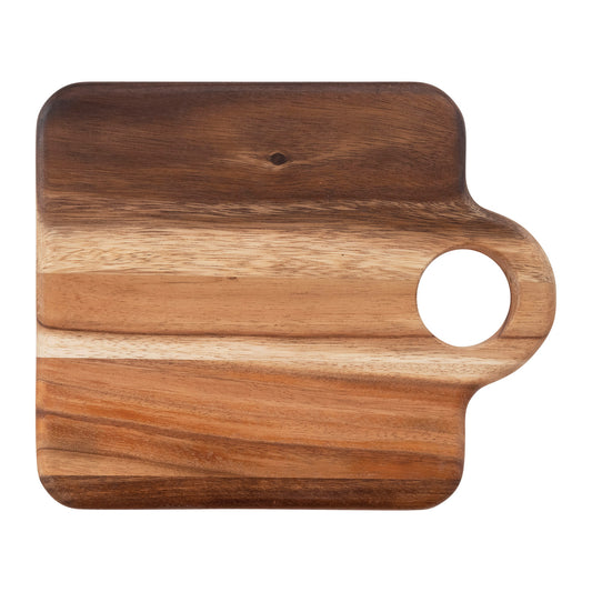 Suar Wood Cheese/Cutting Board with Handle, Feathered Farmhouse