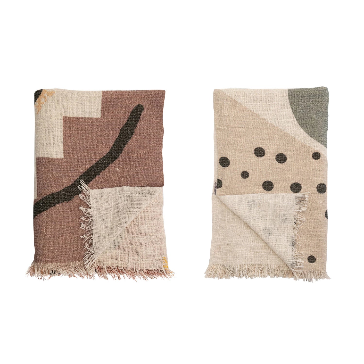 Abstract Face Throw, Feathered Farmhouse