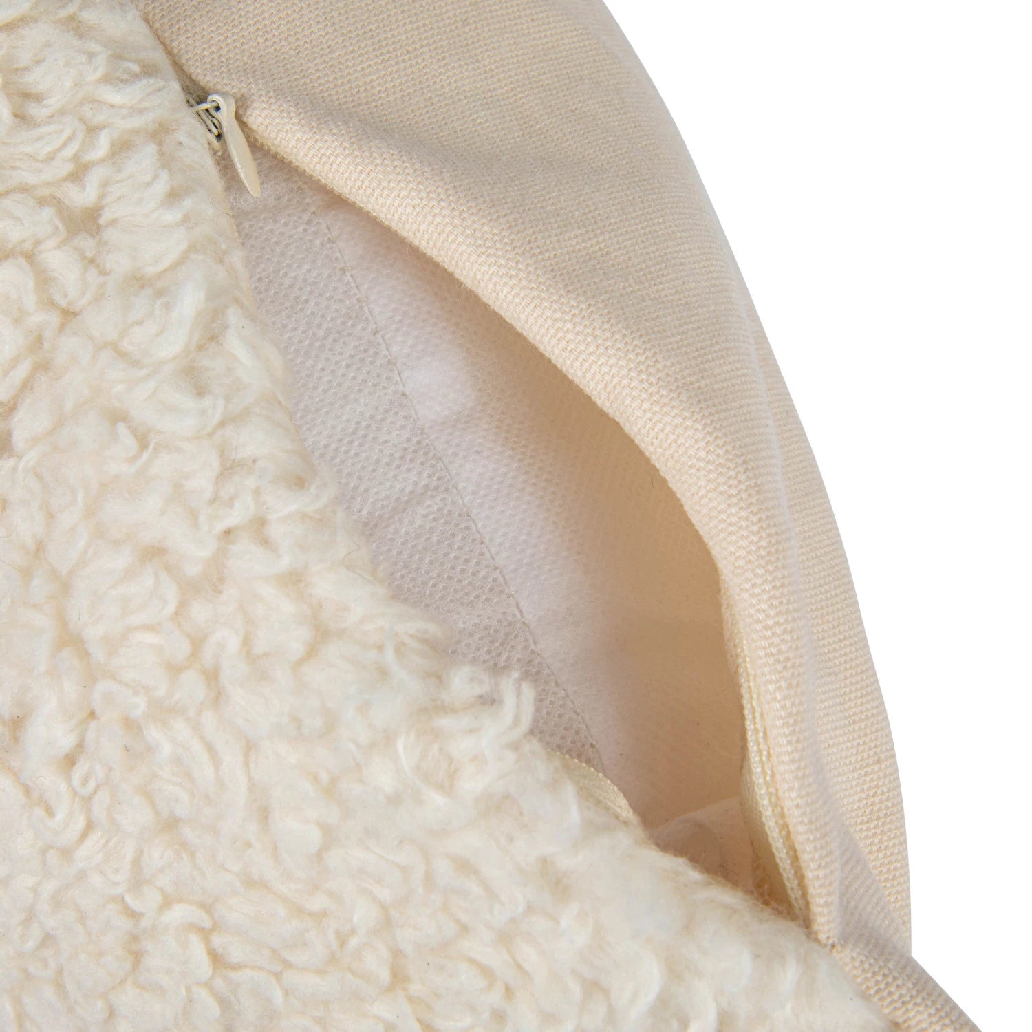Square Cotton Sherpa Pillow, Feathered Farmhouse