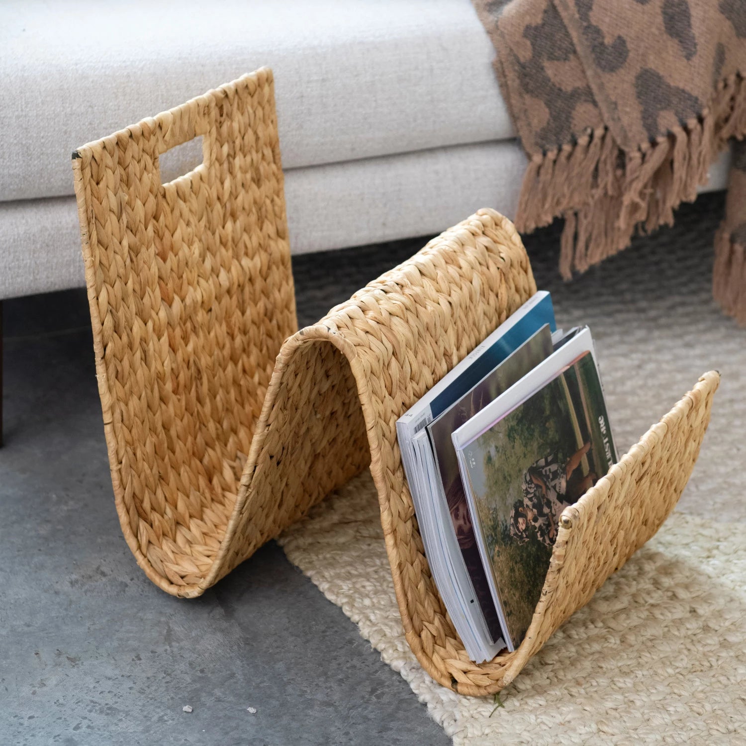 Water Hyacinth Magazine Holder, The Feathered Farmhouse