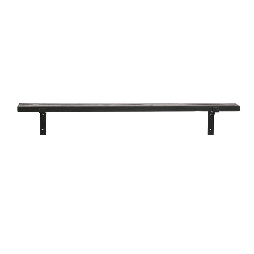 Wood & Metal Wall Shelf, Feathered Farmhouse