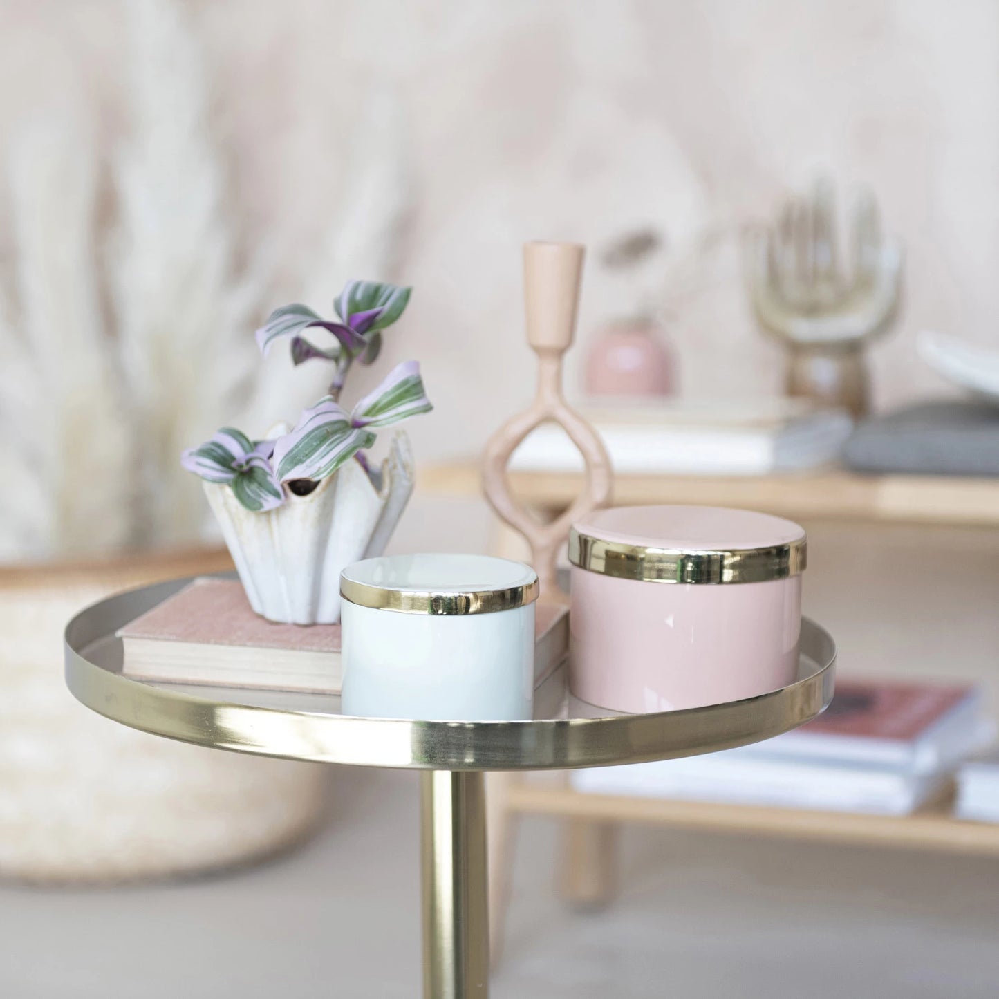 Decorative Enameled Metal Box, Feathered Farmhouse