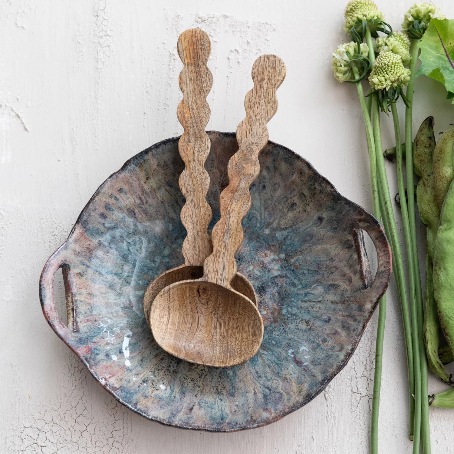 Scalloped Handle Salad Servers, The Feathered Farmhouse