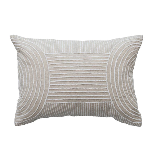 Lumbar Pillow with Geometric Stripes, Feathered Farmhouse