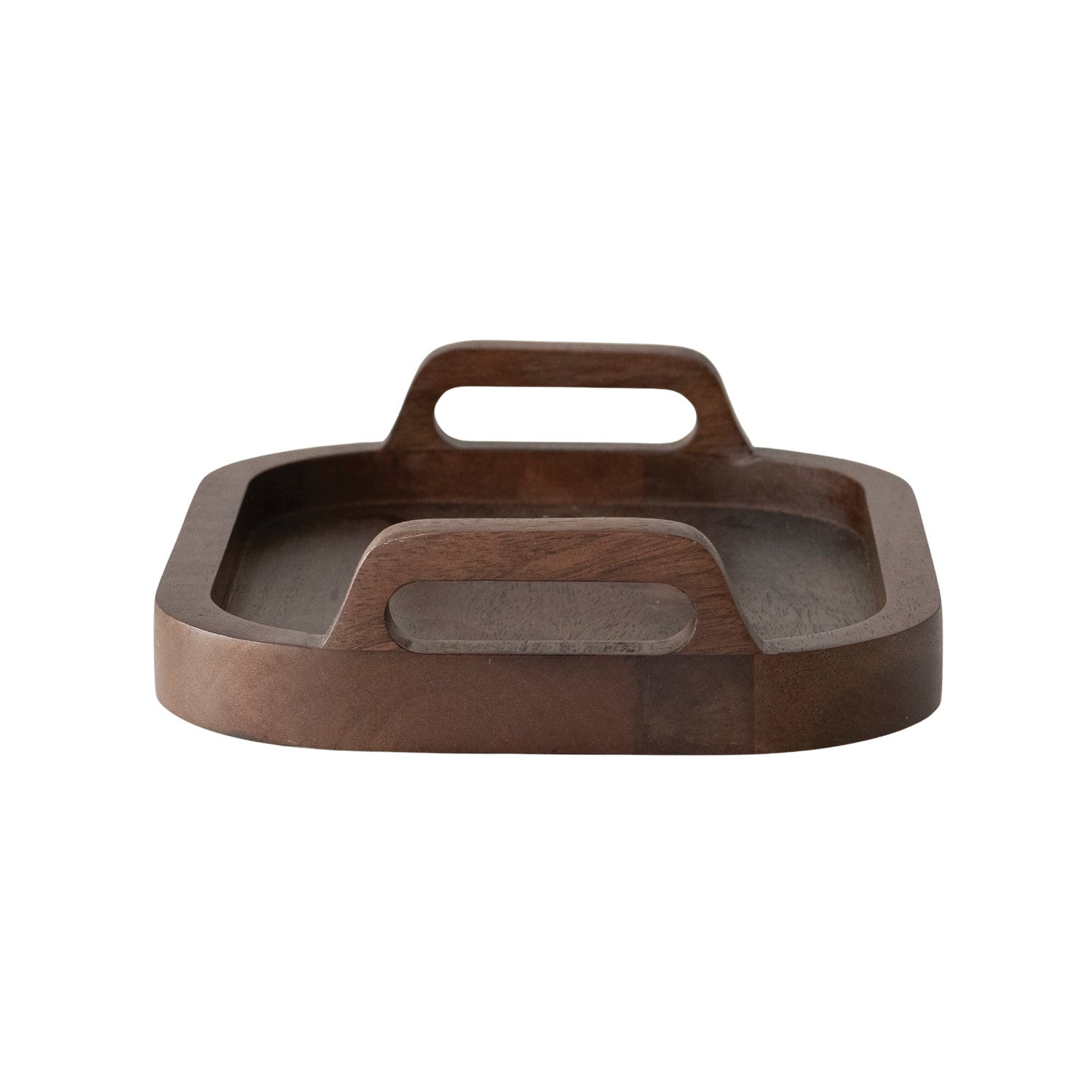Mango Wood Tray with Handles, Feathered Farmhouse