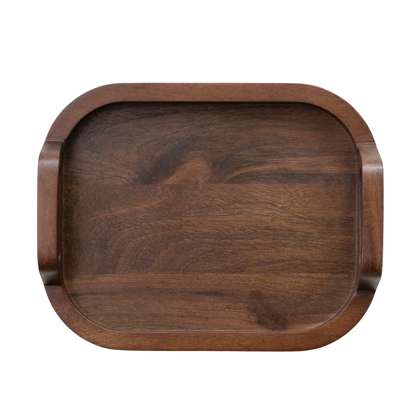 Mango Wood Tray with Handles, Feathered Farmhouse