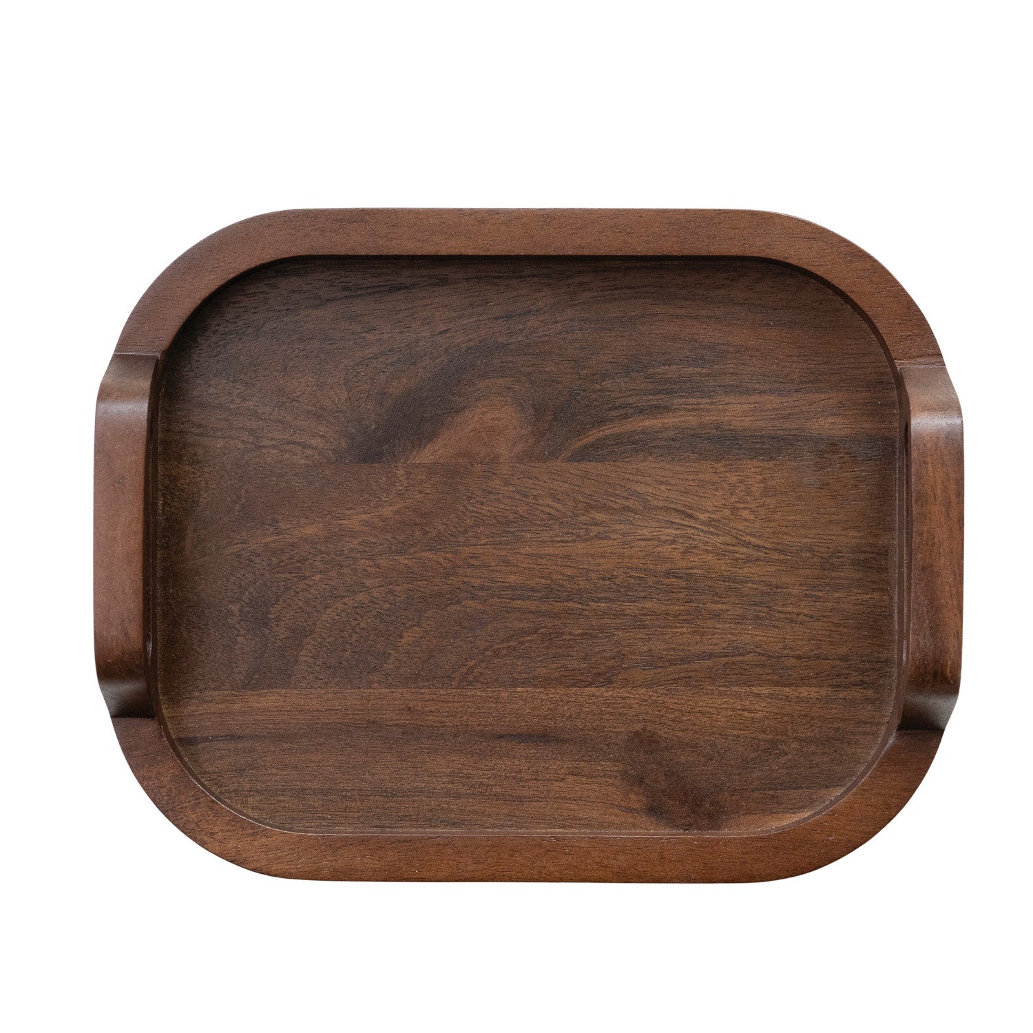 Mango Wood Tray with Handles, Feathered Farmhouse