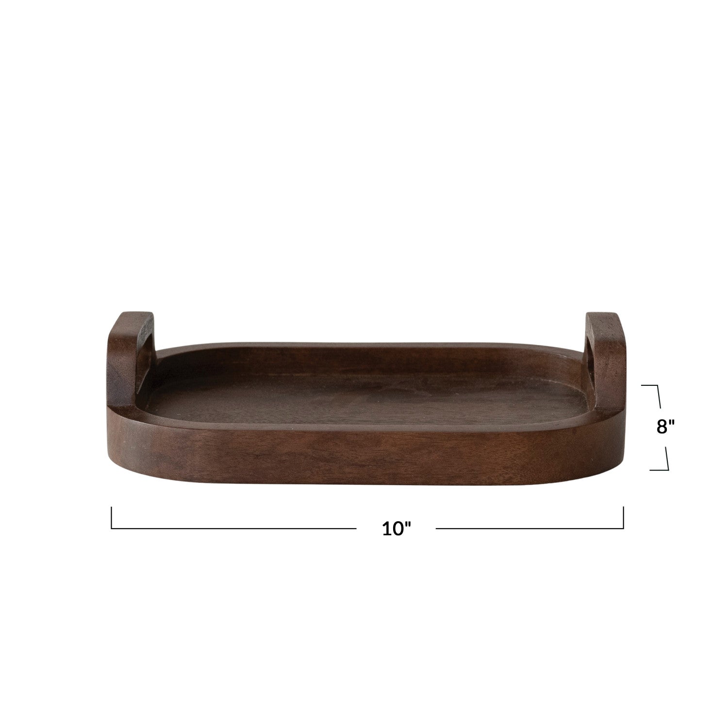Mango Wood Tray with Handles, Feathered Farmhouse