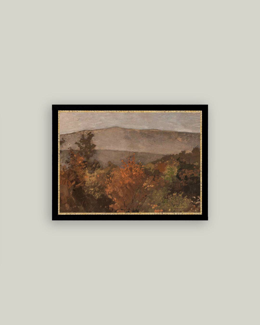 Autumn Tree Tops Framed Antique Art, Feathered Farmhouse