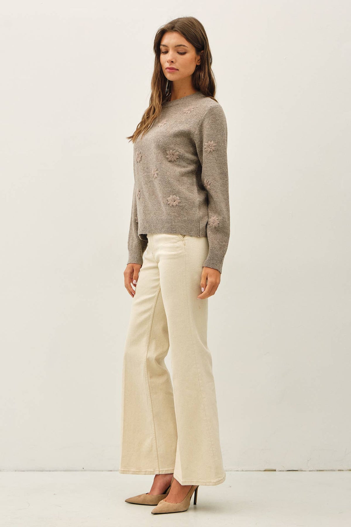 Daisy Embroidered Sweater, Feathered Farmhouse