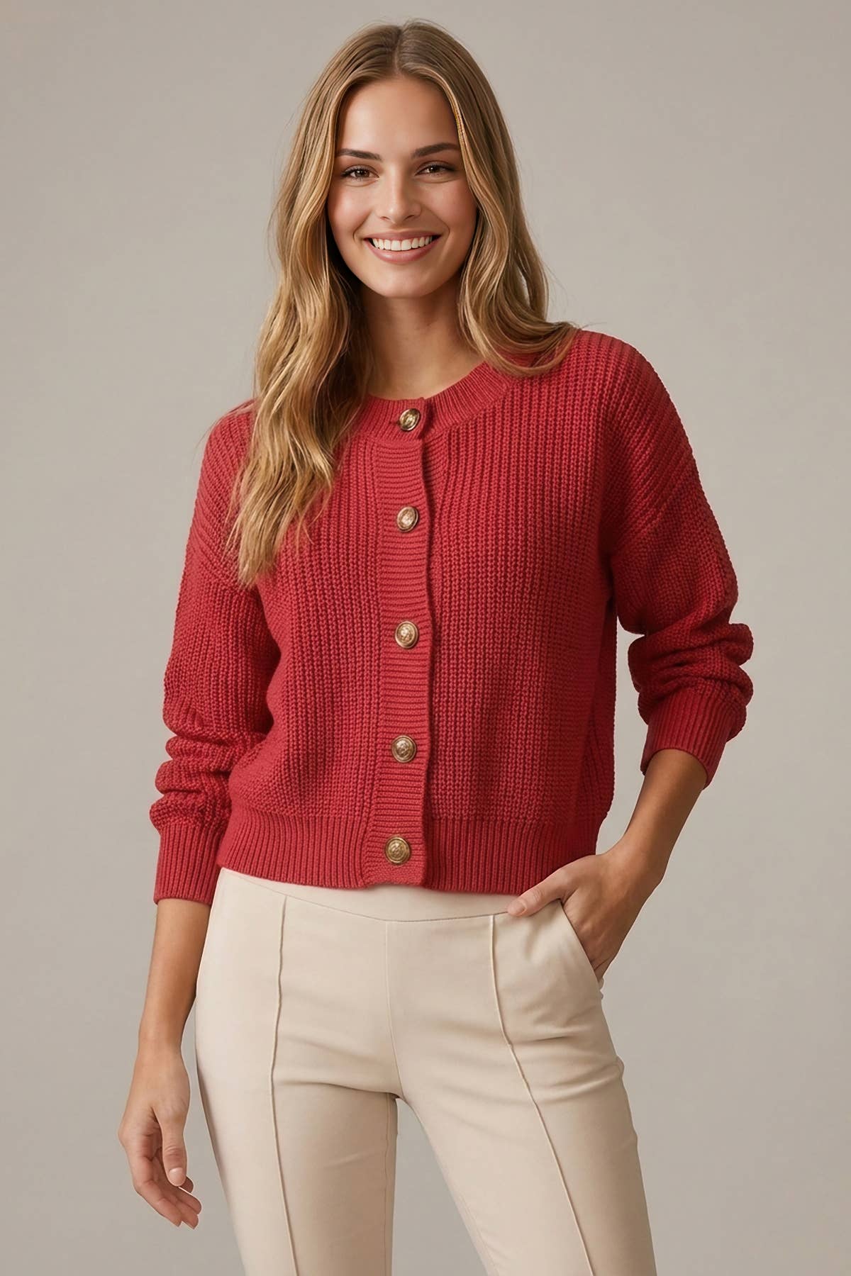 Charley Button Front Cardigan, Feathered Farmhouse