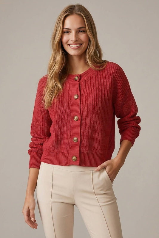 Charley Button Front Cardigan, Feathered Farmhouse
