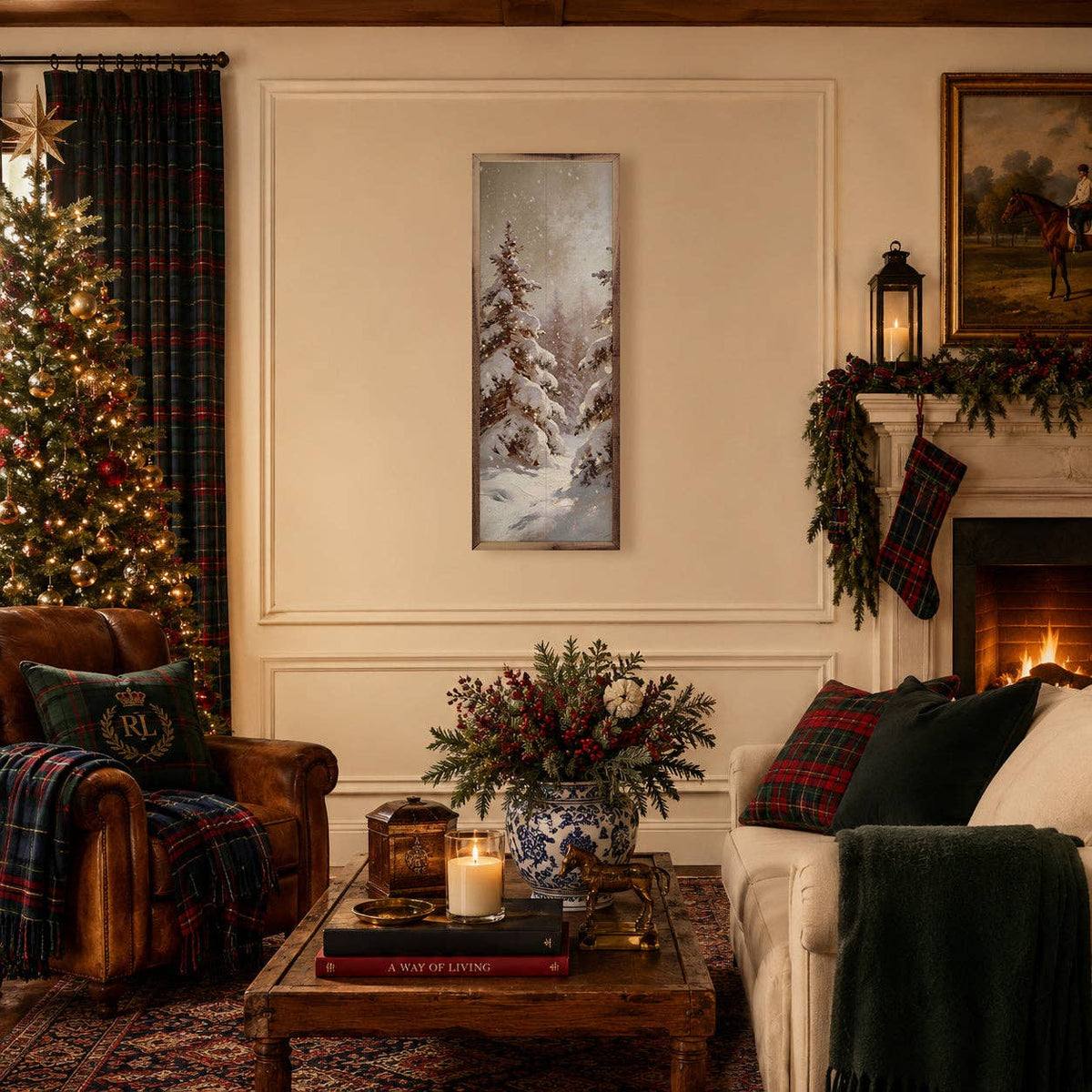 Pine Hollow Snowy Pines, Feathered Farmhouse