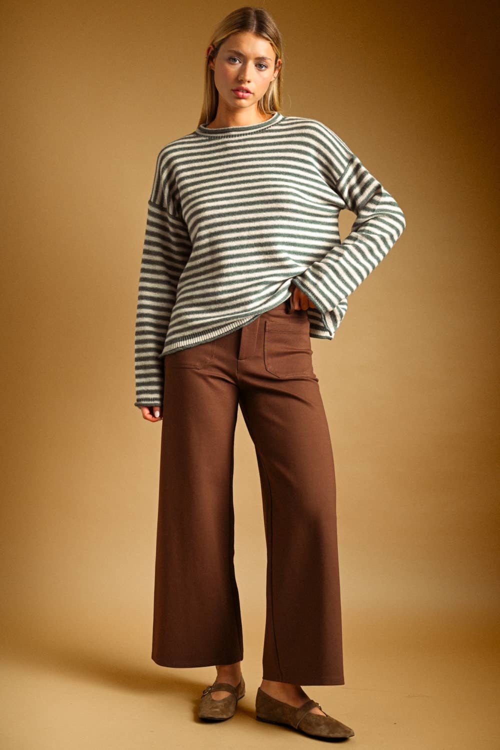 Striped Pattern Sweater, Feathered Farmhouse