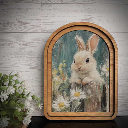 Bunny Daisy Landscape Arch, Feathered Farmhouse