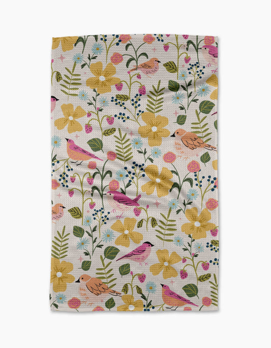 Summer Songbirds Tea Towel, Feathered Farmhouse