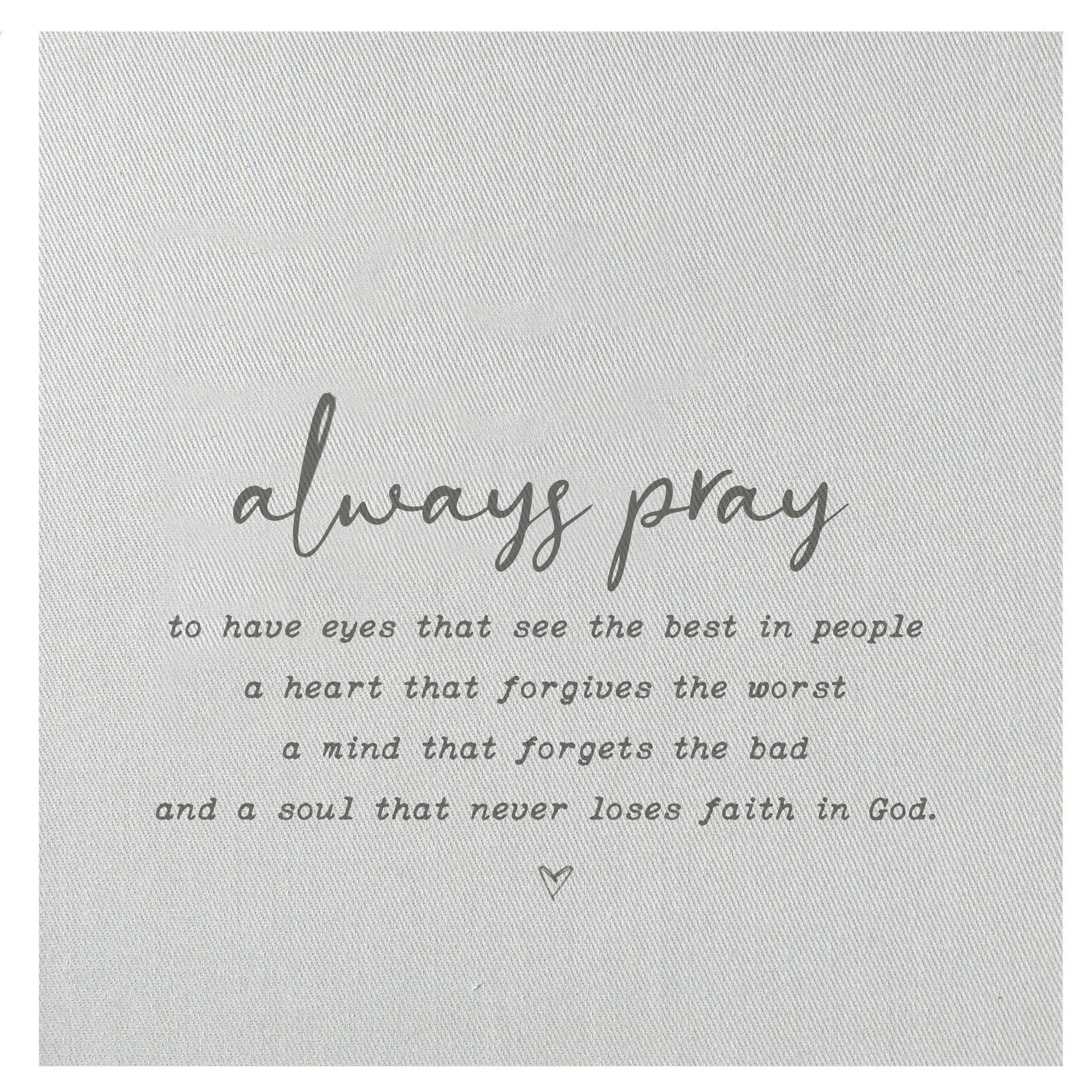 Always Pray Mini Canvas, Feathered Farmhouse