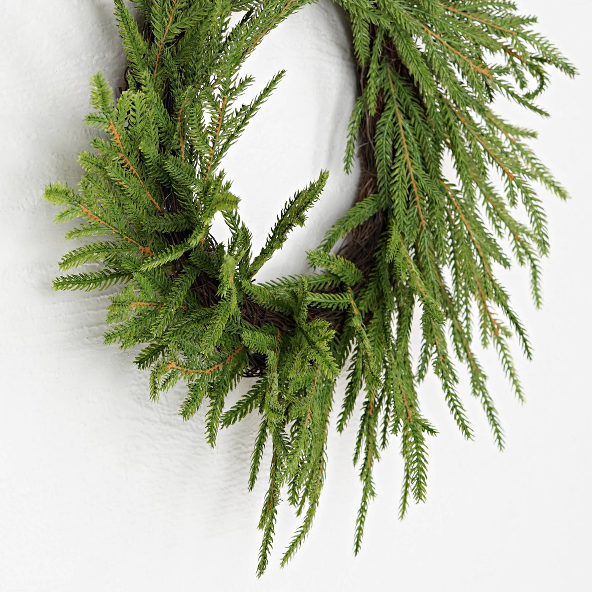 Evergreen Norfolk Pine Soft Touch Wreath, Feathered Farmhouse