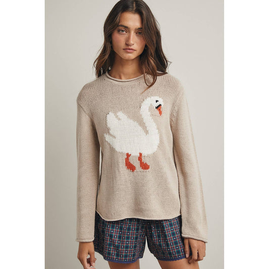 Swan Knit Sweater, Feathered Farmhouse
