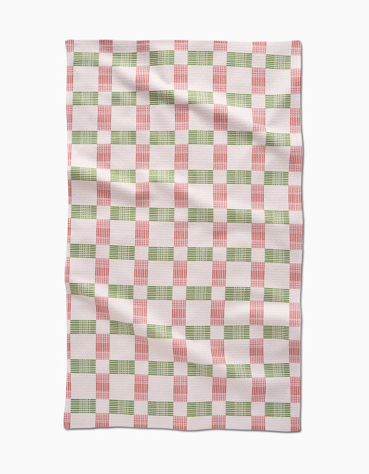 Be Merry Plaid Tea Towel, Feathered Farmhouse