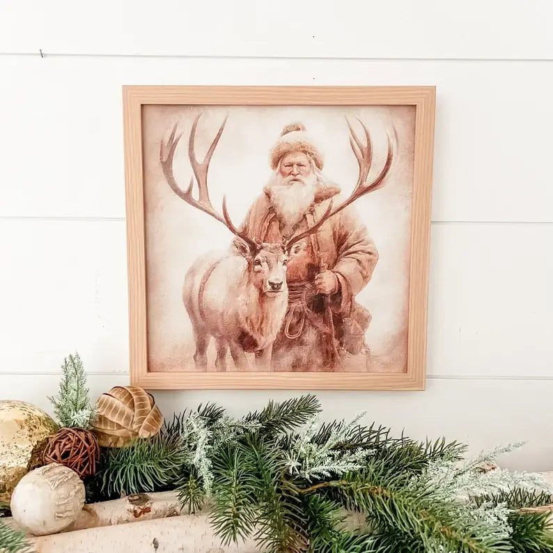 Vintage Santa Prints, Feathered Farmhouse