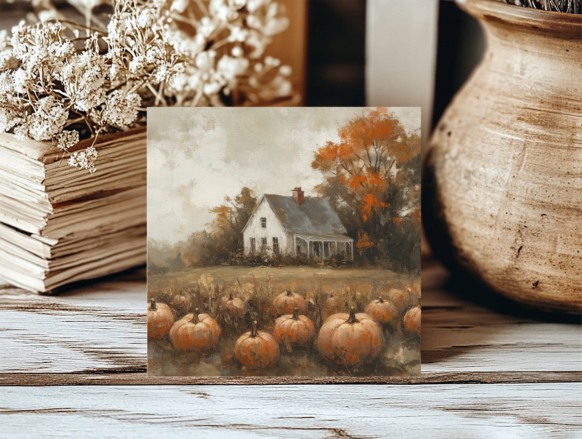 Pumpkin Farmhouse Insert, Feathered Farmhouse