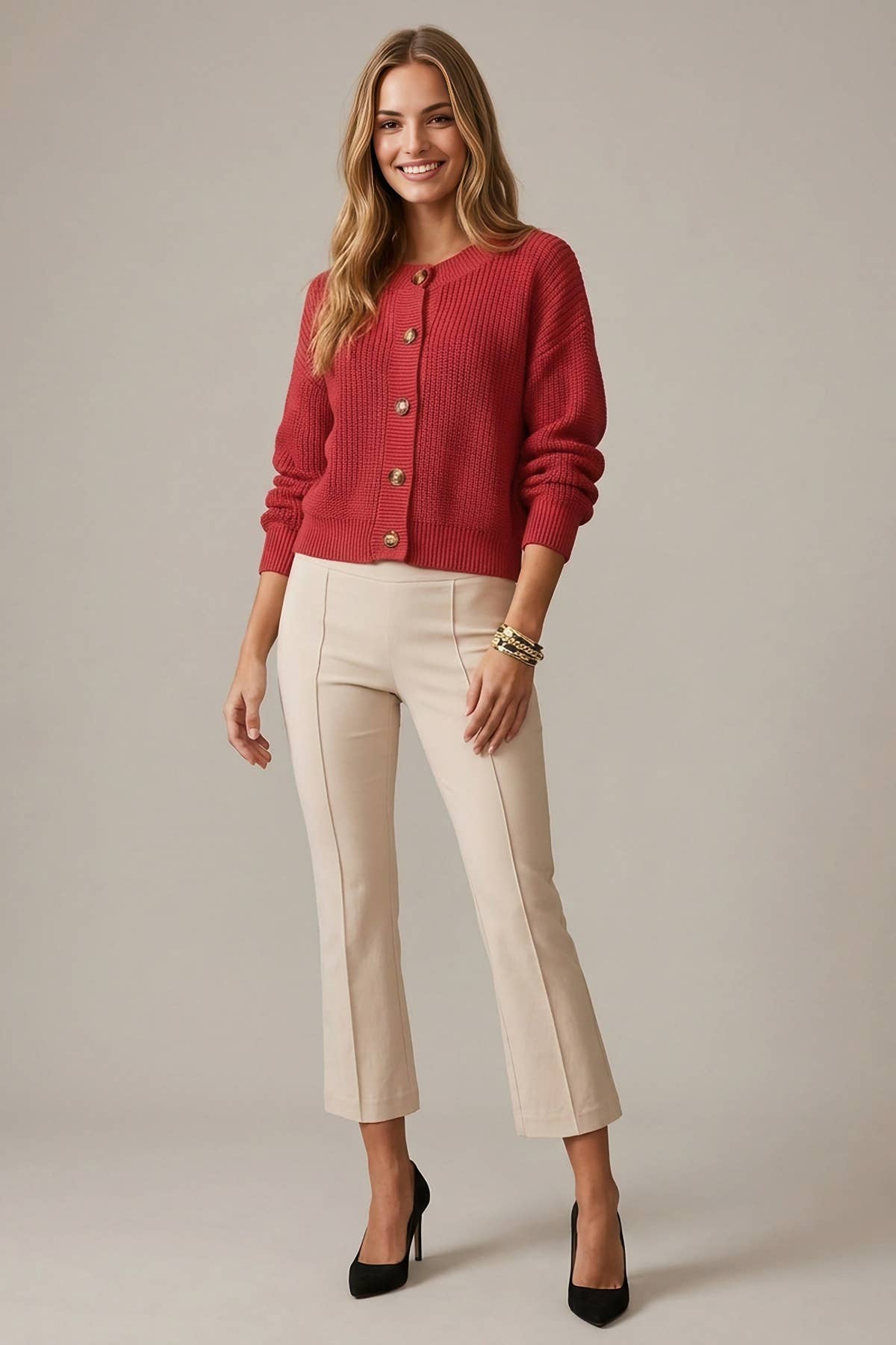 Charley Button Front Cardigan, Feathered Farmhouse