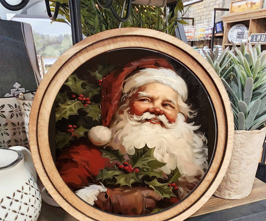 Vintage Santa Art, Feathered Farmhouse