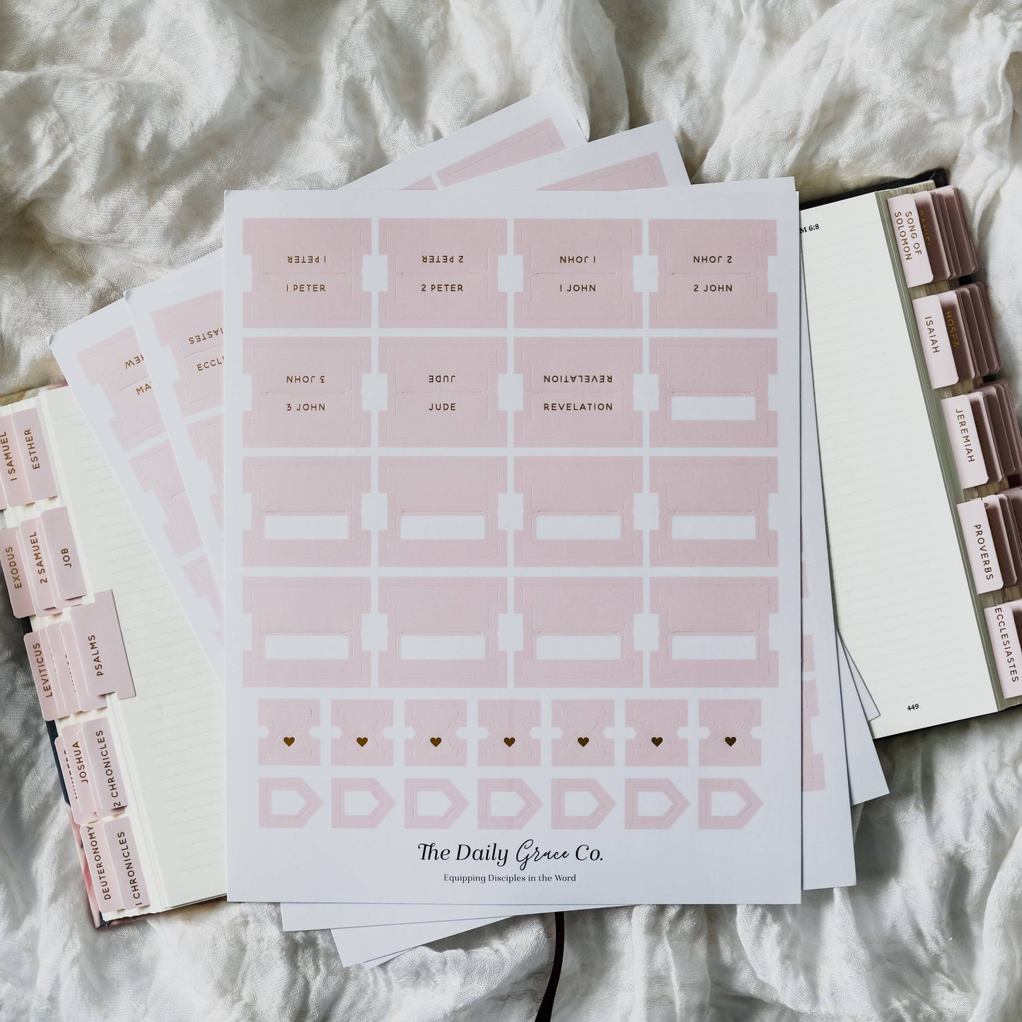 Blush Bible Tabs, Feathered Farmhouse