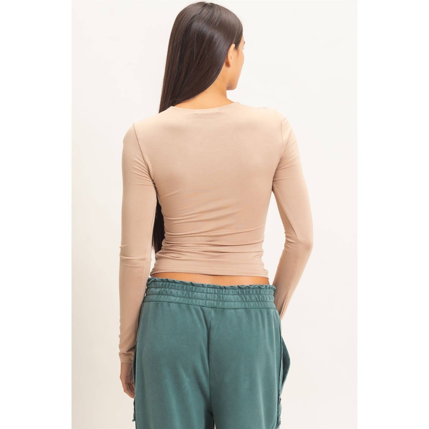 Crew Neck Long Sleeve Top, Feathered Farmhouse