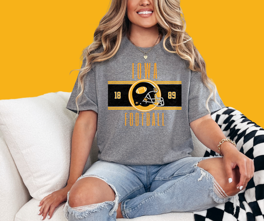 Vintage Black + Gold Iowa Football Tee, The Feathered Farmhouse