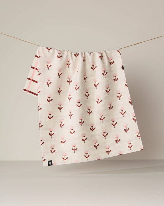 Fleur Luxe Kitchen Towel, Feathered Farmhouse