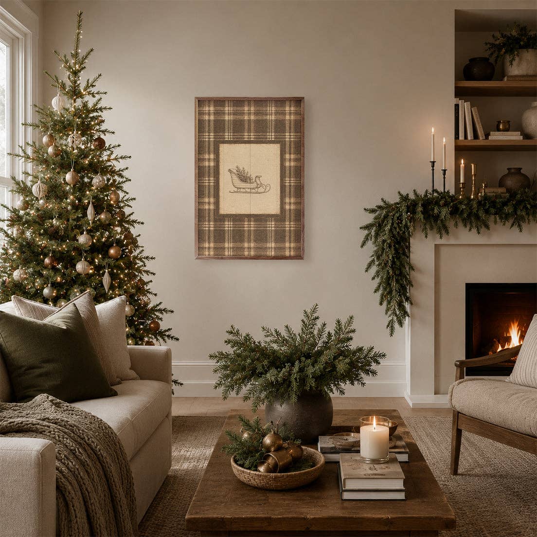 Woodland Sleigh Plaid, Feathered Farmhouse