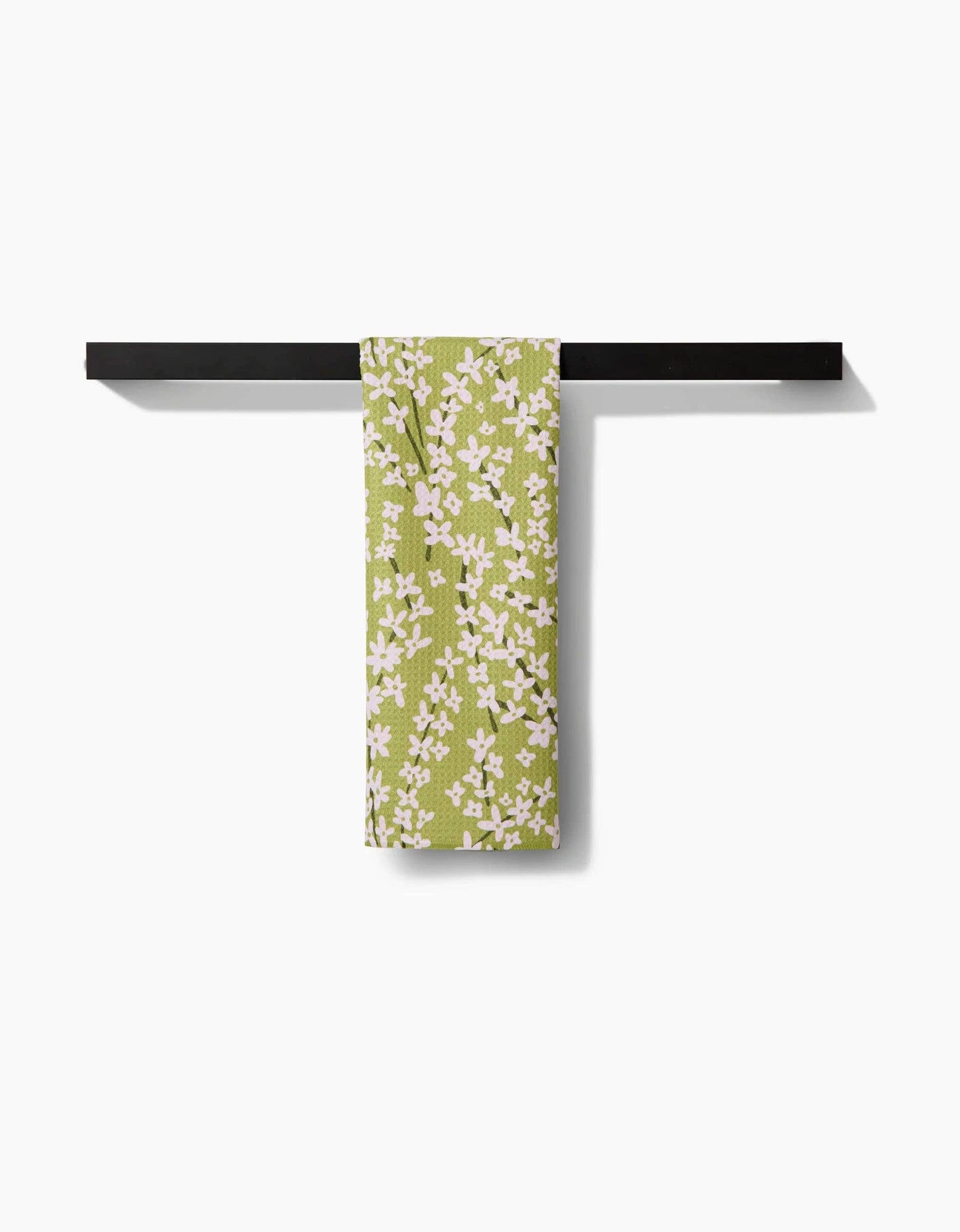 Spring Green Forsythia Tea Towel, Feathered Farmhouse