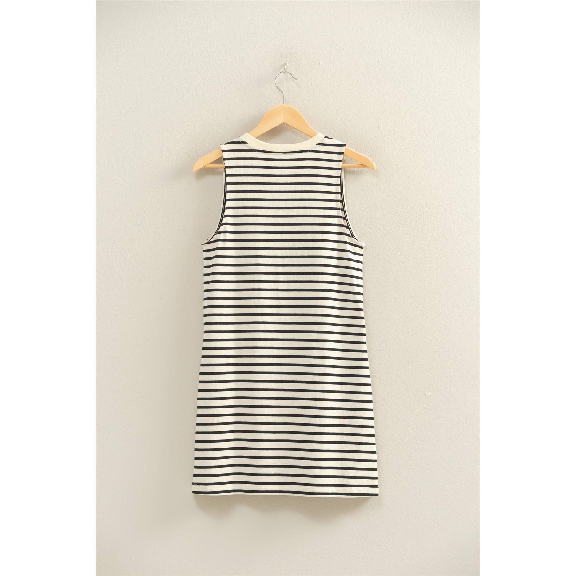 Striped Sleeveless Mini Dress, Feathered Farmhouse
