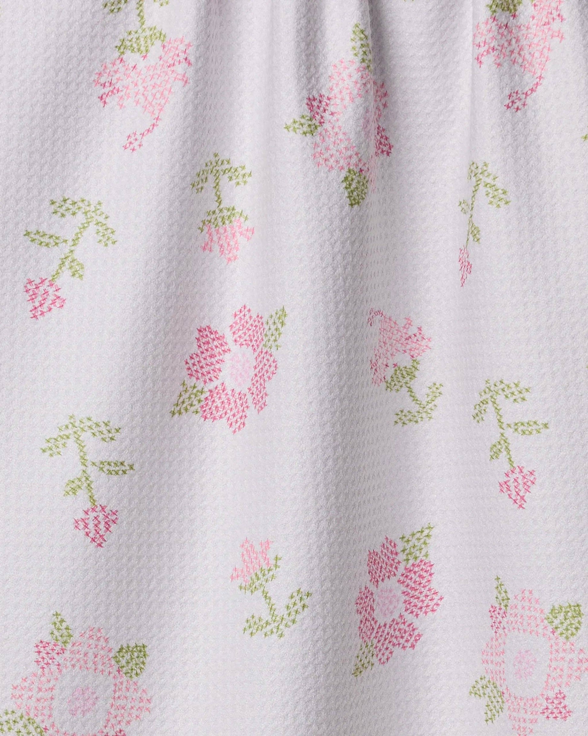 Cross Stitch Floral Tea Towel, Feathered Farmhouse