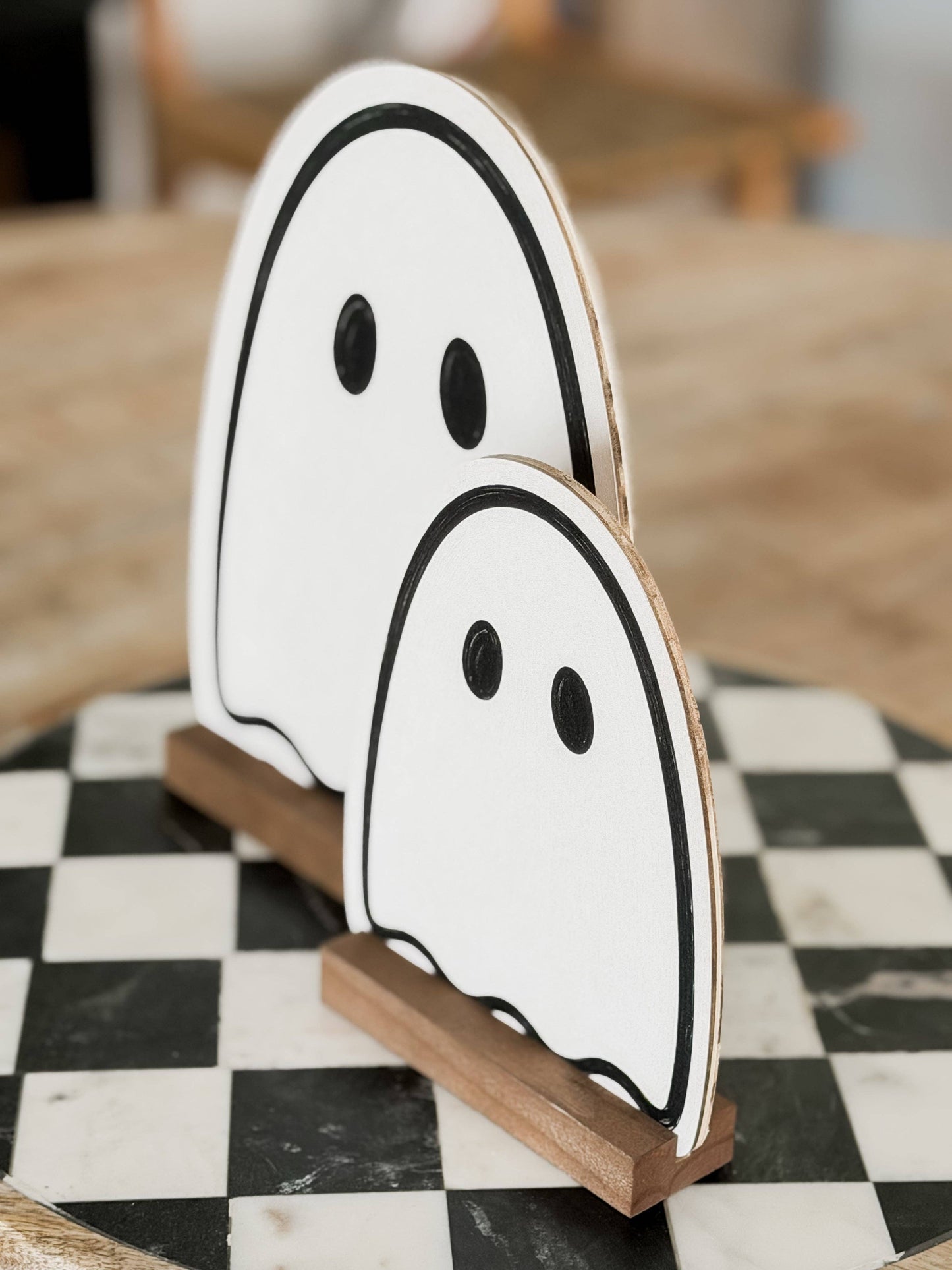 Wood Ghost Shelf Sitter, Feathered Farmhouse