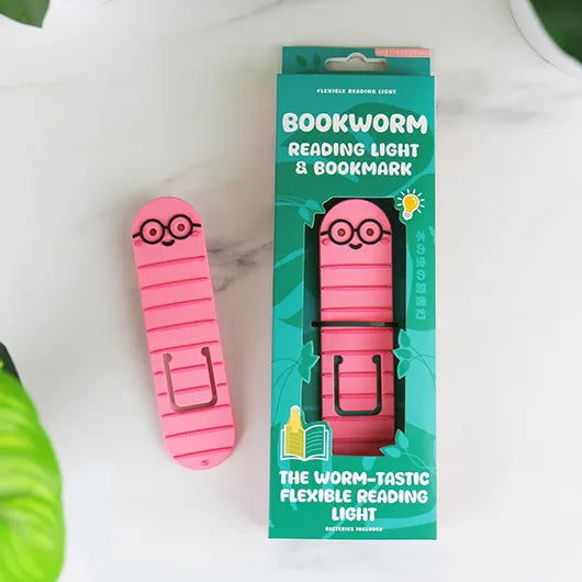 Bookworm Reading Light & Bookmark, Feathered Farmhouse
