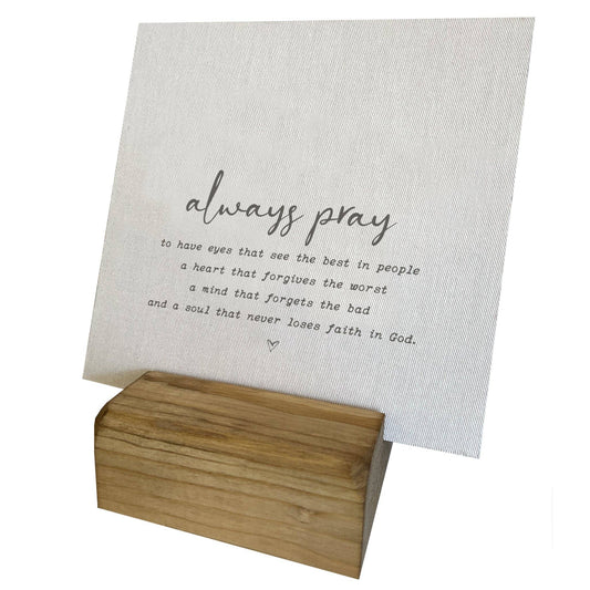 Always Pray Mini Canvas, Feathered Farmhouse