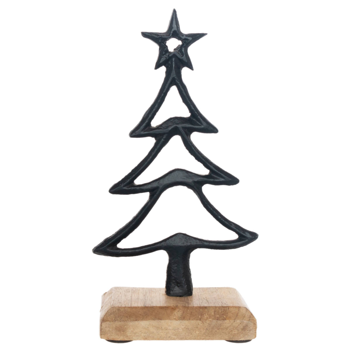 Black Metal Tree with Star Topper, Feathered Farmhouse